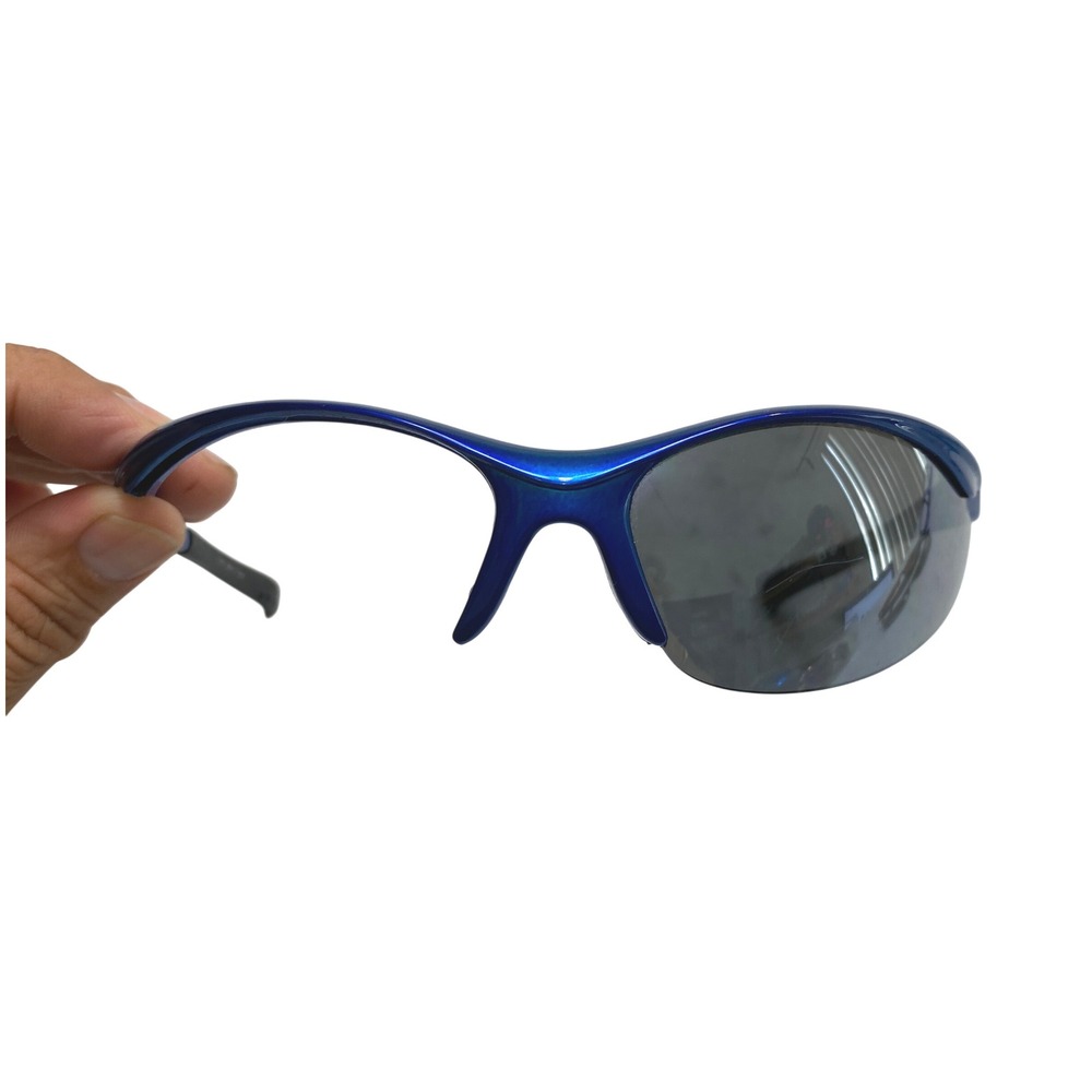 Decathlon Orao Sport Sunglasses Unisex Blue Metallic Wraparound Shield